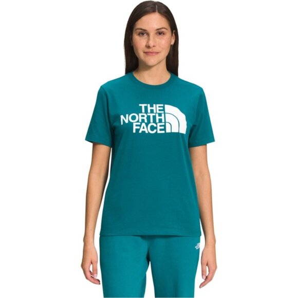 The North Face Teal Short Sleeve Colorful Half Dome Logo Tee NWOT sz XL - Picture 10 of 11